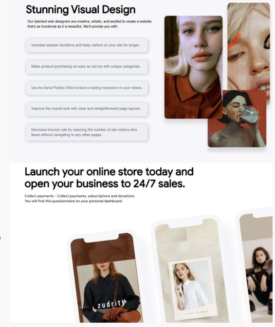 Agency website redesign with editorial fashion imagery